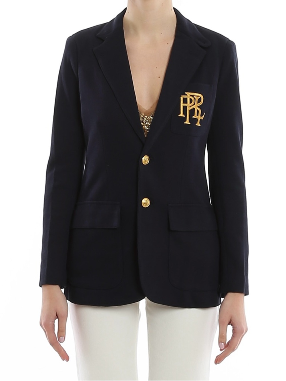 NWT Ralph Lauren Embroidered Navy Blazer Size 6